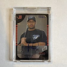 Topps 2006 Bowman Originals Chrome Vernon Wells Auto Toronto Blue Jays #12/25