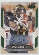 2021 Score Rookies Green Signatures Sage Surratt #331 Auto 0hc0