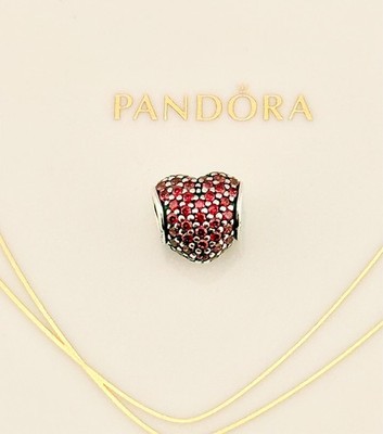 Neu Original Pandora Valentinstag Rot Pave Herz Liebe Charm 791052CZR