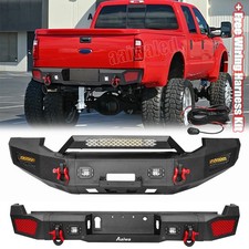 Steel Front Rear Bumper Wwinch Plate Lights For 2005-2007 Ford F250 F350 F450 Steel Front Rear Bumper Wwinch Plate Lights For 2005-2007 Ford F250 F350 F450