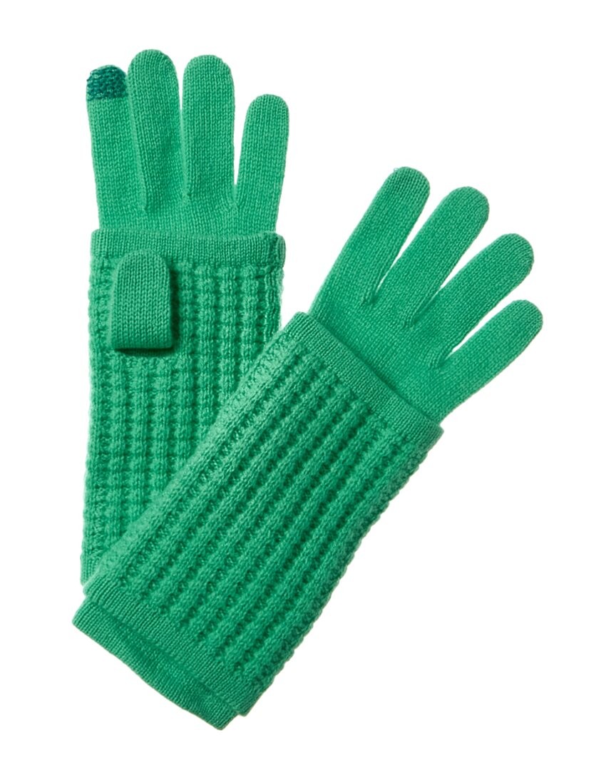 Кашемировые технические перчатки Hannah Rose Waffle Stitch 3-В-1 Женские зеленые