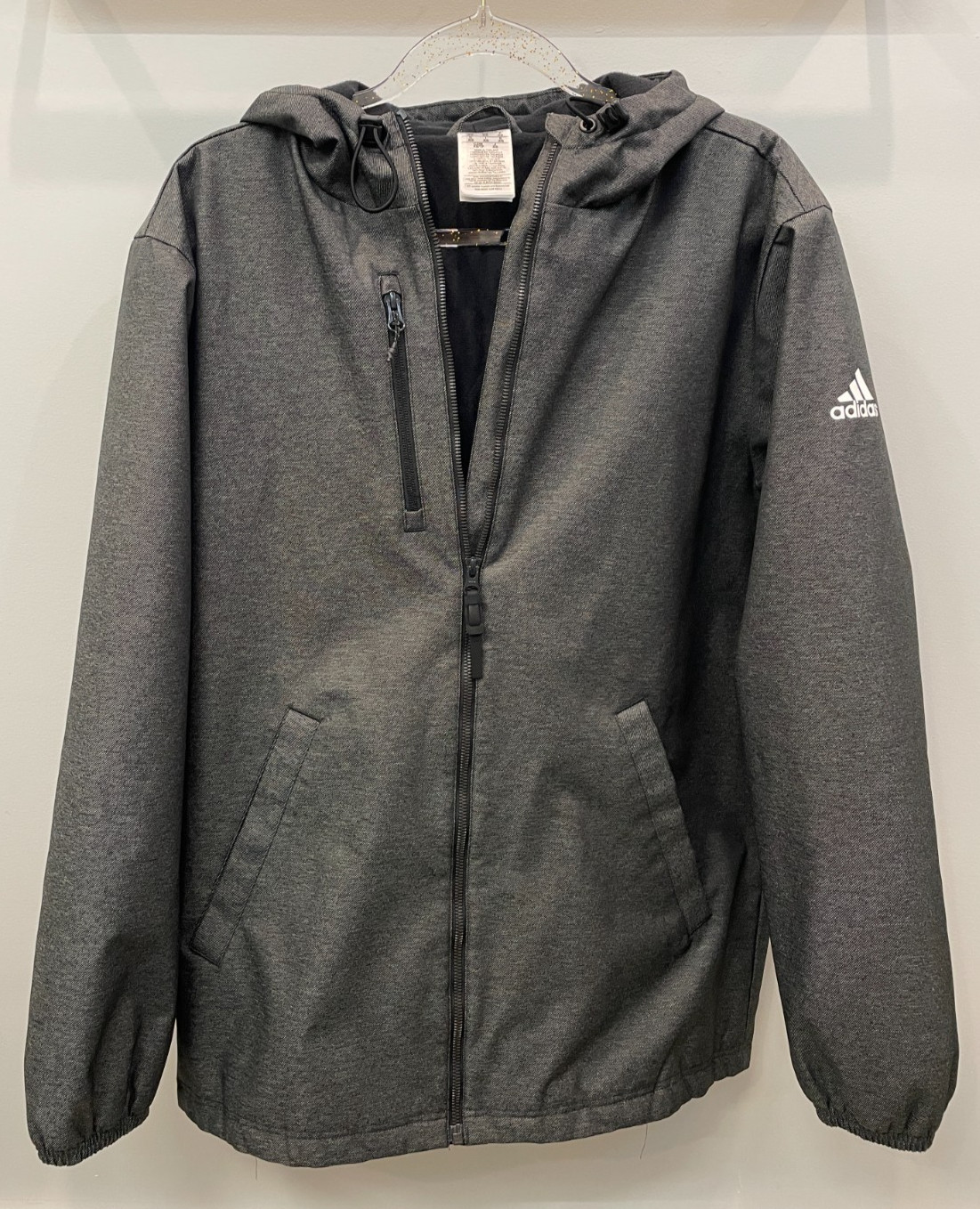 Adidas Climaproof Parka Coat Men XS Gray Black Fleece Lined Insulated Winter thumbnail 3