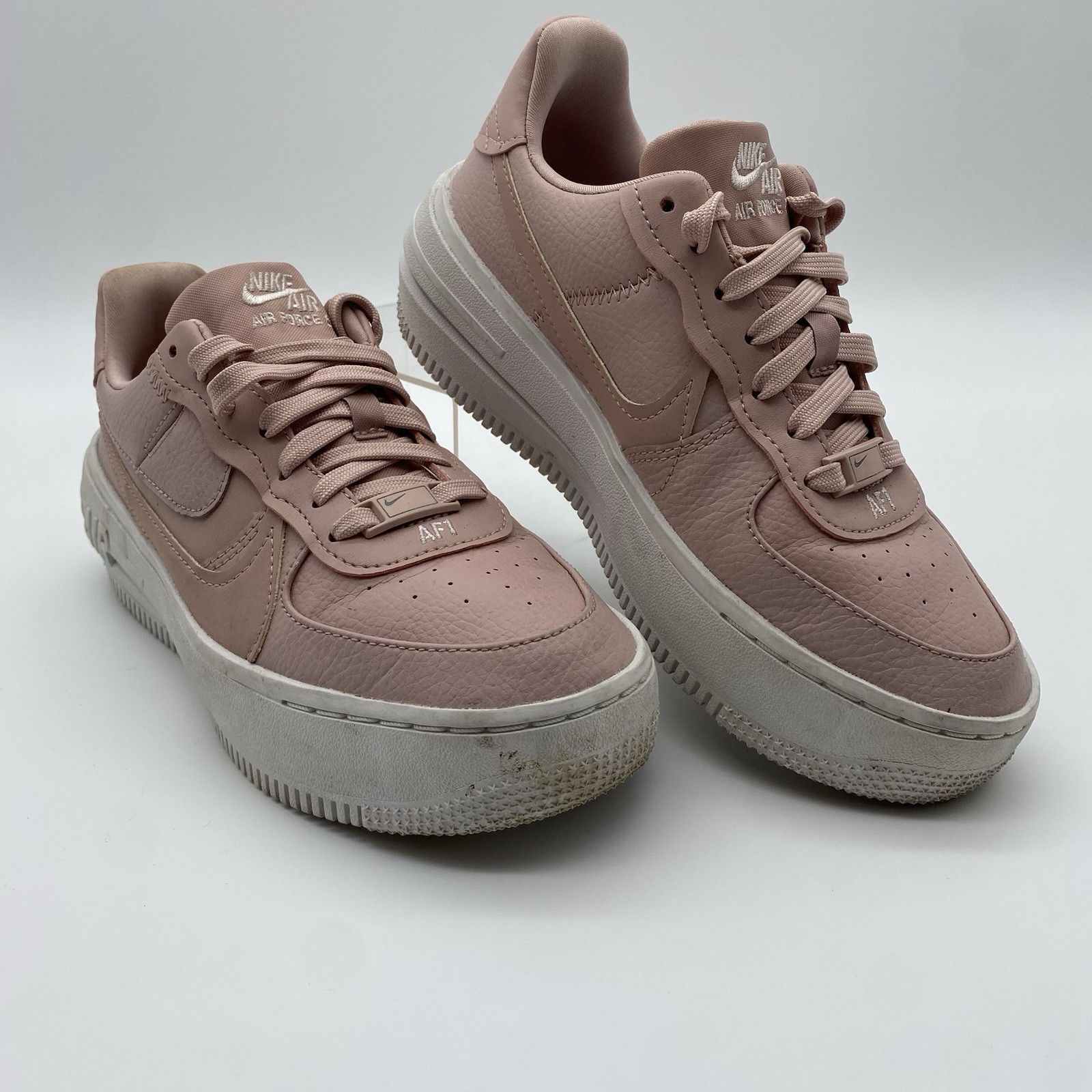 Nike Womens Air Force 1 PLT.AF.ORM Size 6 Pink/White DJ9946-602 Used No Box