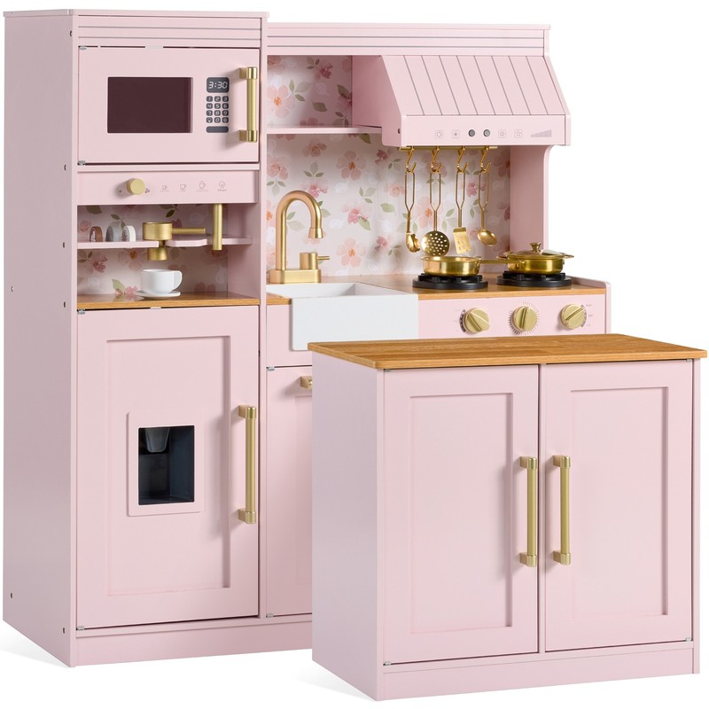 Best Choice Products Pretend Kitchen Toy Set Kids w/Lights Sounds Island Machine