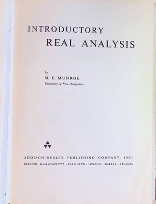 Introductory Real Analysis Munroe, M.E.: