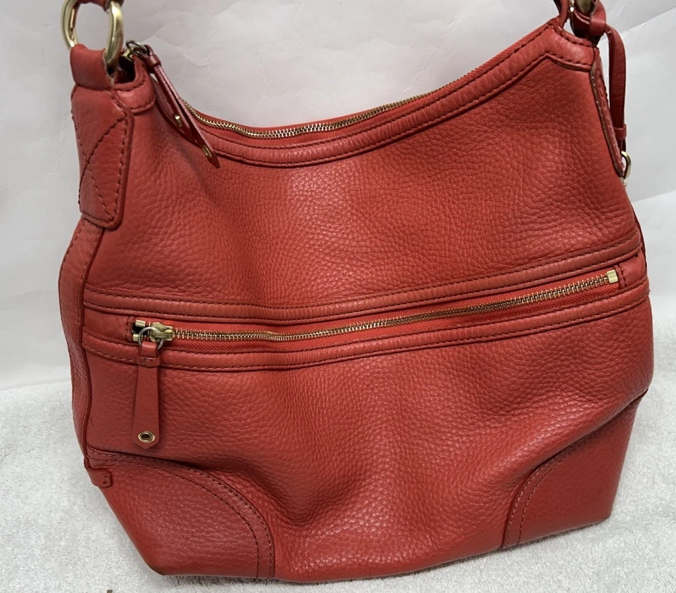 Cole Haan Womens Red Leather Hobo Shoulder Bag - Image 2 of 4