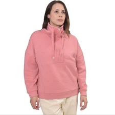 Ebb & Flow Pullover Sweatshirt Women's Medium Pink Quarter Zip High Collar
