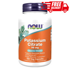 NOW Foods Potassium Citrate 99 mg   180 Veg Capsules   Electrolyte Balance