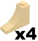 Lego New Part 18653 Tan ARCH Inverted 1 x 3 x 2 Qty 4 TN4