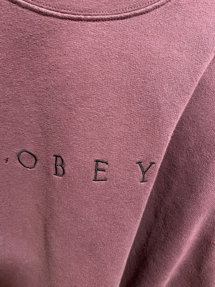 Suéter Pullover Y2K Obey Granate Talla Mediana Para Hombre Foto 3 de 4