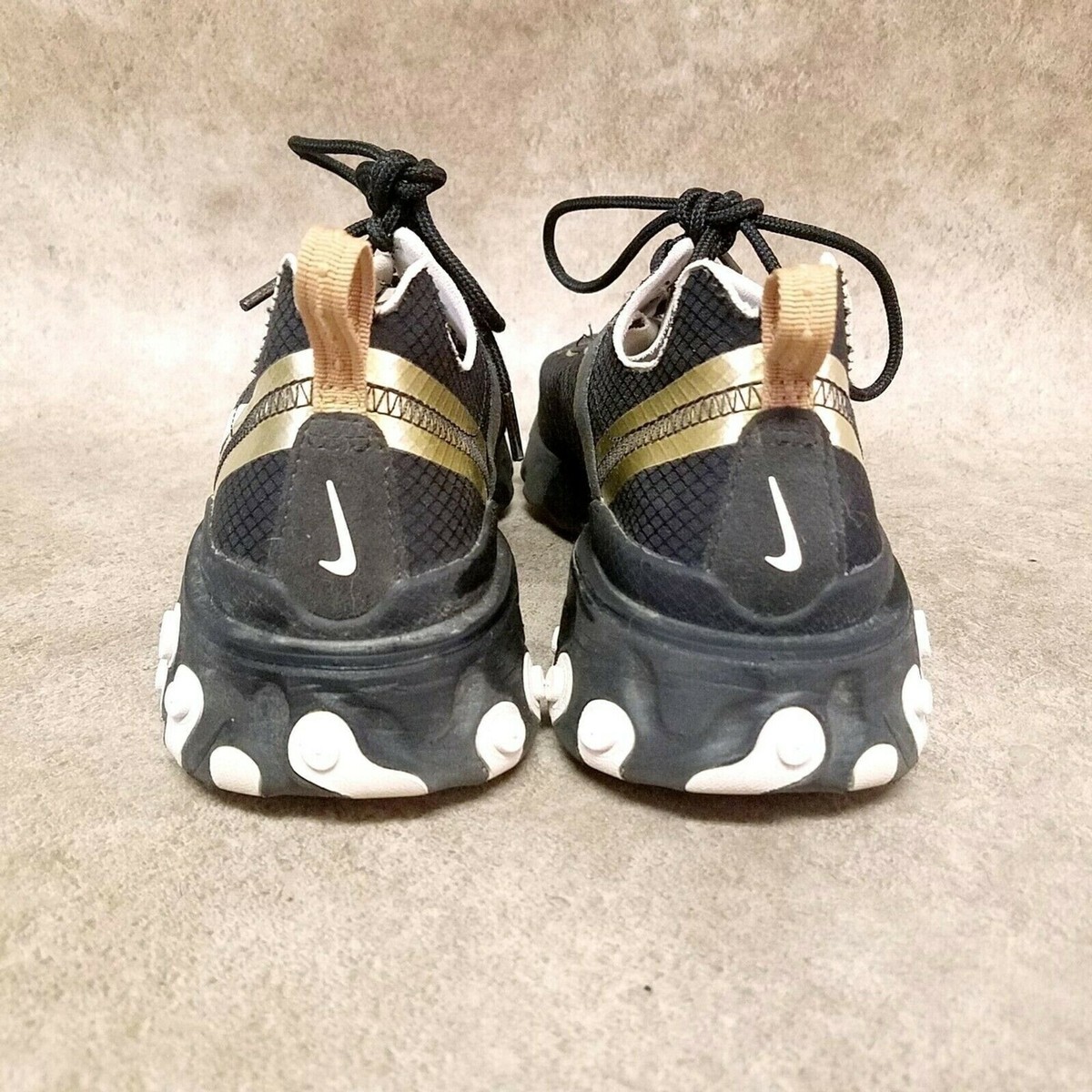 Nike Mens React Element 5S SE CT1590-001 Size 8.5 Black Gold Athletic Sneakers NIKE REACT ELEMENT 55 BLACK METALLIC GOLD WHITE - CT1590-001  main image 3