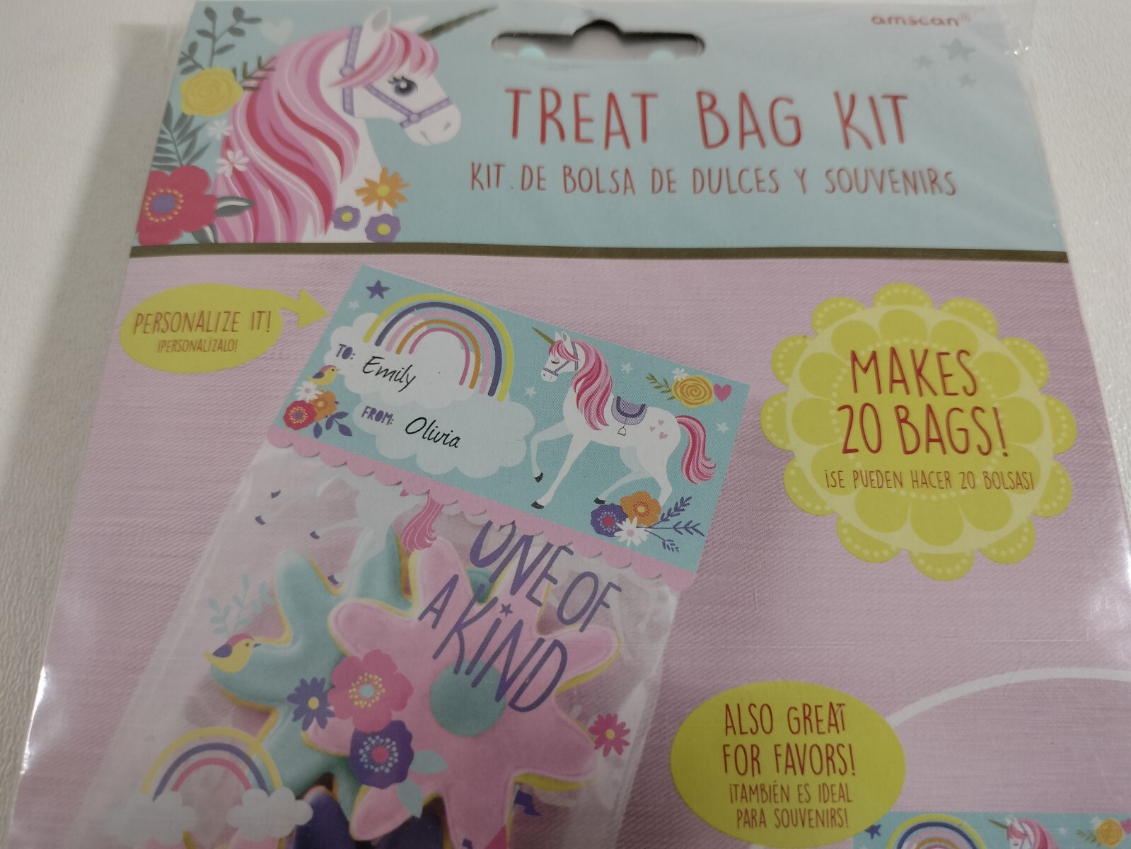 Magical Unicorn Deluxe Treat Bag Kit 20 Party Bags 20 Header Cards