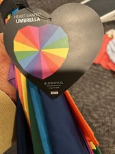 Bioworld Pride Heart Shaped Umbrella Soft Grip Handle