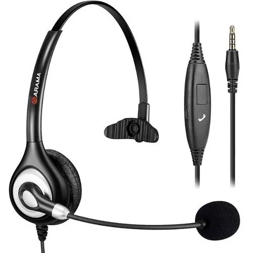 Arama Cell Phone Headset with Microphone Noise Cancelling Call