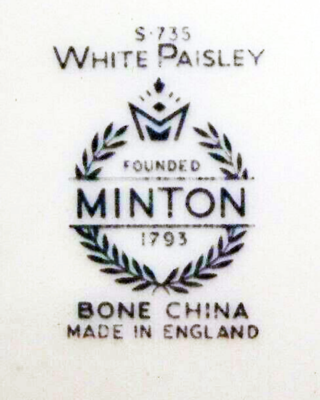 MINTON オン・ザ・ローン プレート WHITE PAISLEY S735 by Minton Oval Platter 13