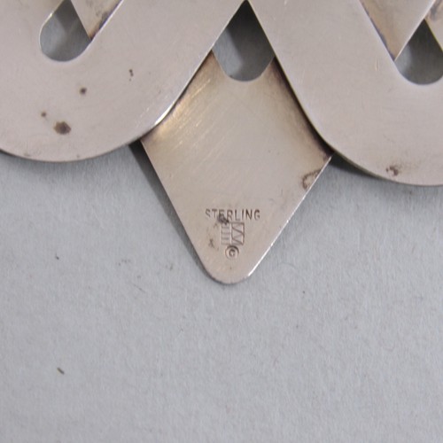 Sterling Silver 925 Flat Woven Heart To Heart Pendant - Picture 3 of 3