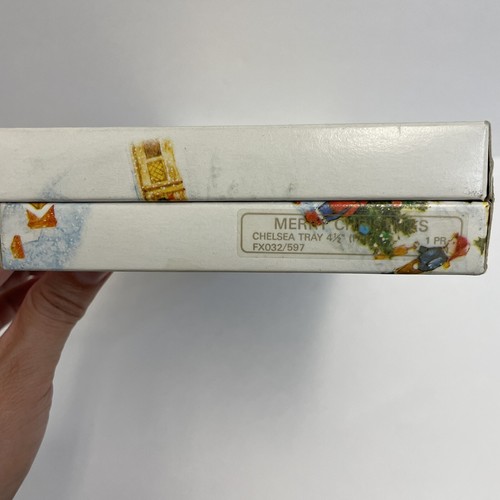 Bandeja Chelsea Mikasa Vintage Feliz Navidad Árbol Baratija Plato Par Hueso China - Imagen 9 de 9