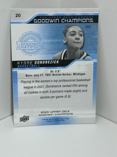 2023 Upper Deck Goodwin Champions #20 Kyrse Gondrezick RC - Picture 2 of 2