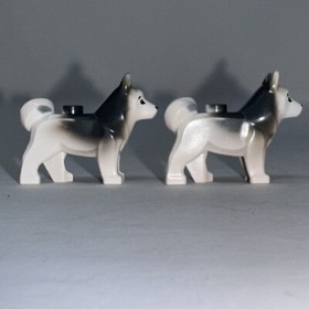 Lot of 2 LEGO 60036 Husky Dog Black & White Arctic Ninjago