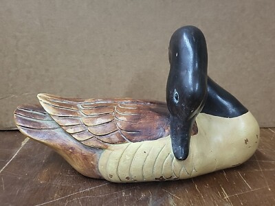 Goose Decoy Old Plaster Original Paint Preening Vintage