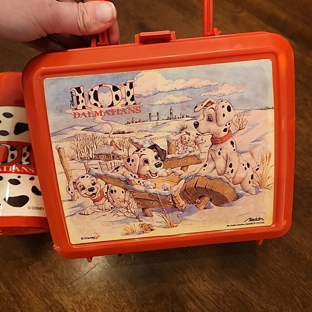 Vintage 90's Disney 101 Dalmatians Lunchbox Plastic -with Thermos