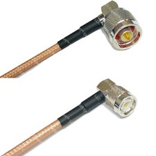 RG142 Silver N MALE ANGLE to TNC Male Angle Coax RF Cable USA Lot