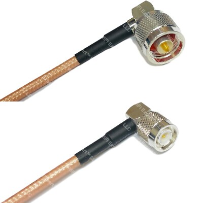 RG142 Silver TNC Male Angle To SMA MALE ANGLE Coax RF Cable USA - Foto 2
