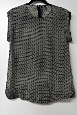 MNG COLLECTION Black White Back Zipper Polyester Blouse (M)