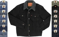 Levi's Men's Trucker Jacket, Sherpa Lined Cotton Denim Button Up Coat