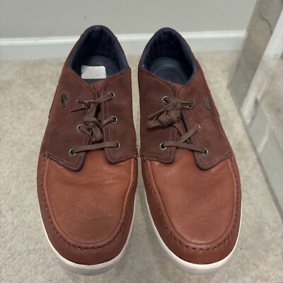 Lacoste Dark Brown Leather Oxfords NEW Mens Lacoste US 13 Crosier Sail 7 Dark Brown Leather  main image 3