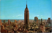 Uptown Skyline Empire State & RCA Building New York City Chrome Postcard A52