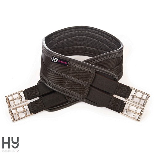 Waffle Girth by Hy Equestrian Elasticated Both Ends 36 - 60 inches Shaped - Picture 2 of 3