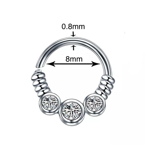 1Pc Surgical Steel Nose Ring Hoop Septum Piercing Cartilage Earrings Jewelry ↕ - Picture 2 of 20