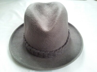 VINTAGE BORSALINO FUR LONG HAIR PLUSH FELT FEDORA HAT SIZE 6 7/8