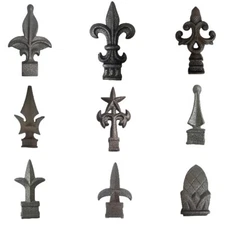 Cast Iron Fence Finials, Multiple Styles & Sizes, 1/2 to 1 Inch Square + Round