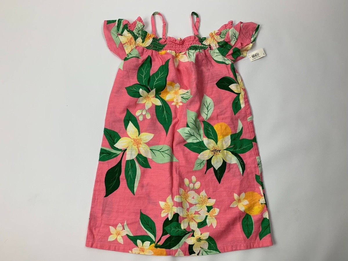 old navy floral off shoulder dress NEW Old Navy Pink Green Tropical Floral Off Shoulder Dress Girls Medium 8