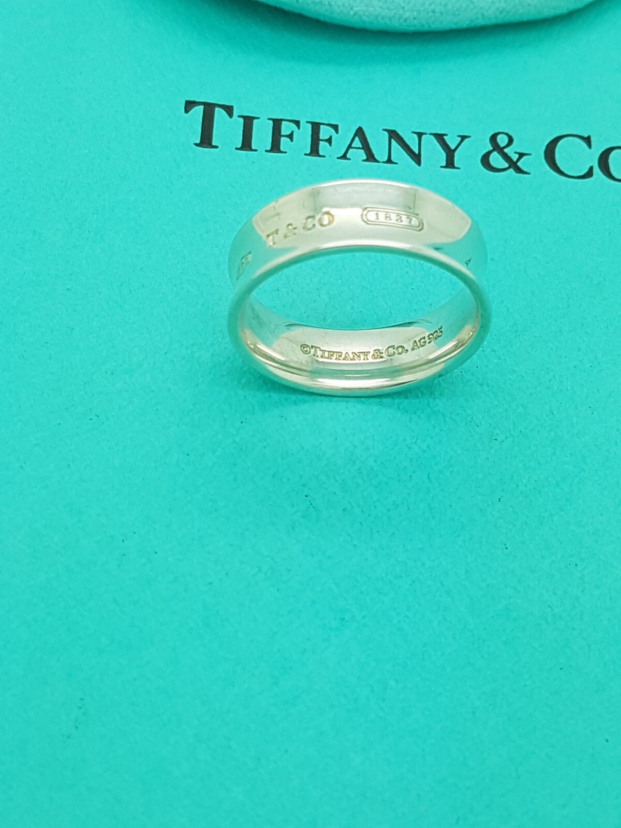 Tiffany & Co. 1837 Silver Concave 7mm Band Ring R 1/2UK, 9US or