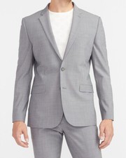 NEW EXPRESS 278 GRAY EXTRA SLIM MODERN TECH SUIT JACKET SZ 42S