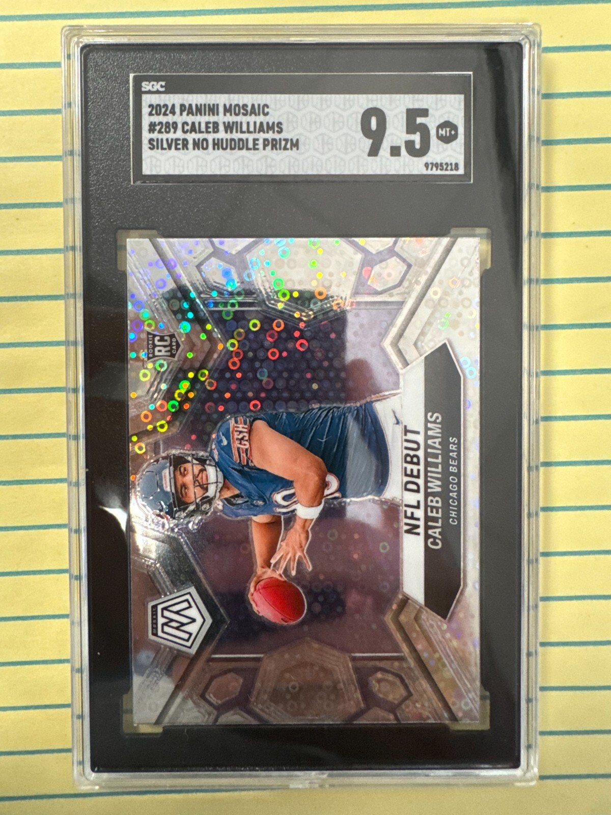 2024 Panini Mosaic NFL Debut #289 Caleb Williams RC Silver No Huddle Prizm Bears