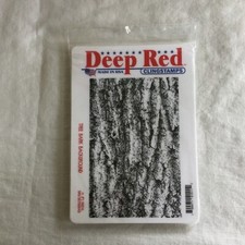 New Deep Red Rubber Cling Stamp - Tree Bark Background - JPS Digital