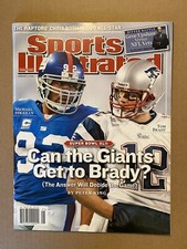 February 4, 2008 Tom Brady Michael Strahan Sports Illustrated Super Bowl No Labl