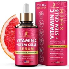 Vitamin C Serum for Face and Eyes with Hyaluronic Acid and Vitamin E - 1 Oz