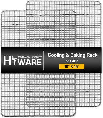 2-Pack Cooling Racks for Baking - 10'' X 15'' - Stainless Steel Wire Cookie Rack F