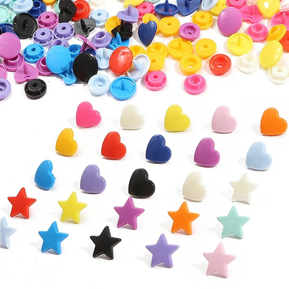 Star/Heart Snap T5 Plastic Decorative Button Clothes Fastener Clothing - Image 3 of 4