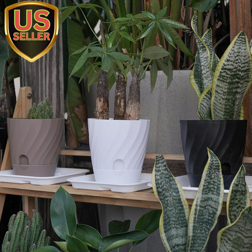 Plant Pots with Drainage, Self Watering Pots for Indoor Plants, Home Decor Fl...