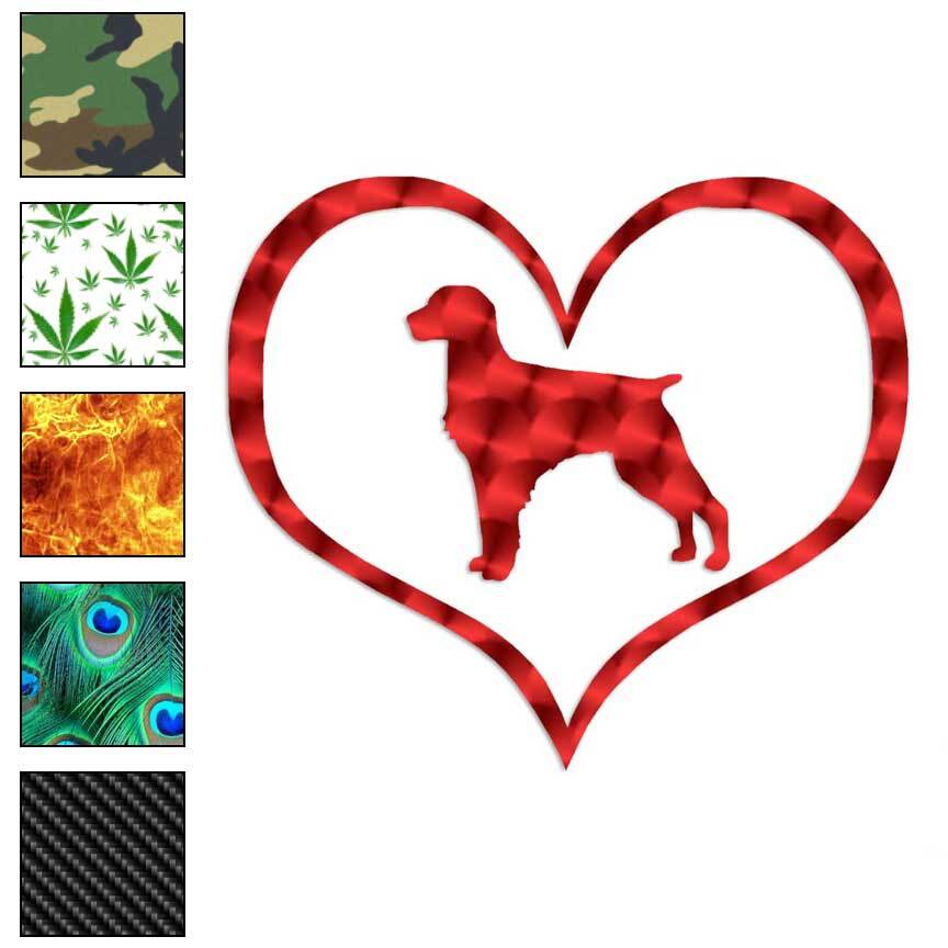 Love Brittany Dog Heart, Vinyl Decal Sticker, 40 Patterns & 3 Sizes, #1433