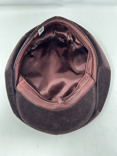 United Hatters Cap Millinery Works Brown Newsboy Cabbie Beret Flat Hat Large - Picture 5 of 8