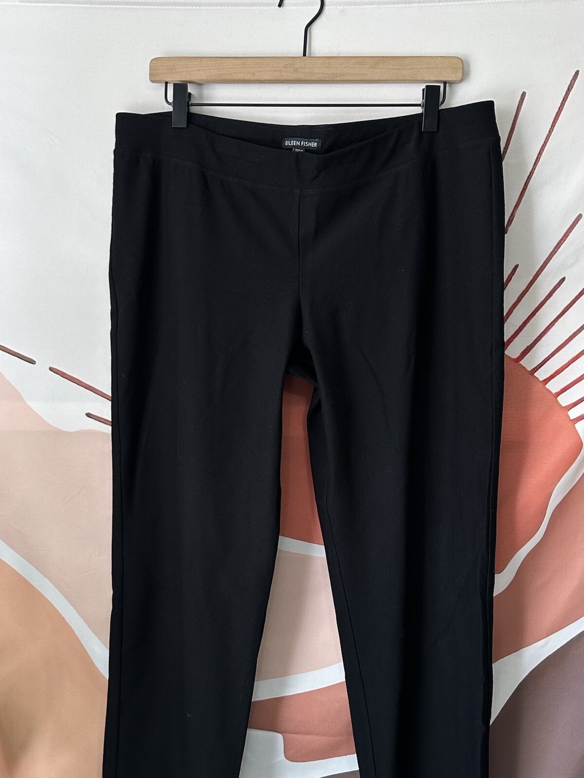 EILEEN FISHER Size MEDIUM Solid Black Pull On PAN… - image 4