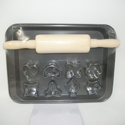 Entenmann’s Minis 10 Piece Baking Set Kid Size Cookie Cutters Rolling Pin Pan - Picture 5 of 18