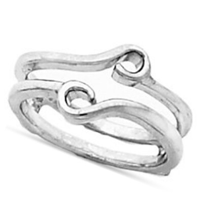 14k Solid White Gold Without Diamond Solitaire Enhancer Ring Guard
